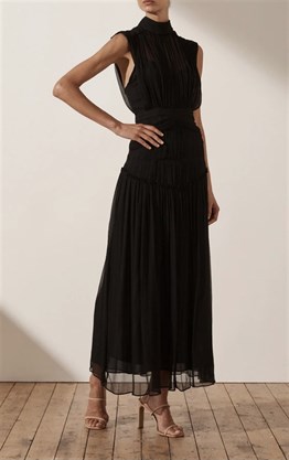 Siyah Sıfır Kol Tasarım Elbise