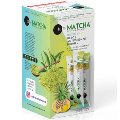Bilge İlaç Matcha Premium Japenese Bromelain, Ananas, Limon Aromalı Detoks Form Çayı 1 Kutu (8 Gr x 