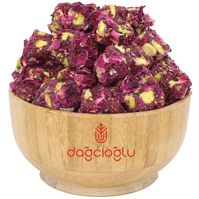 Dağcıoğlu Çifte Kavrulmuş Antep Fıstıklı Gül Yapraklı Lokum