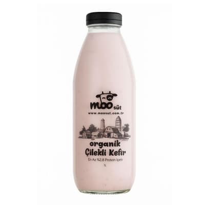 Organik Çilekli Kefir (1lt) MOO