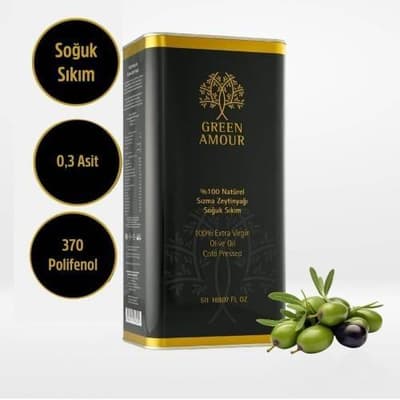 Naturel Soğuk Sıkım Sızma Zeytinyağı (5 litre) Green Amour
