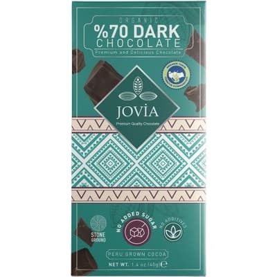 Organik %70 Bitter Şekersiz Çikolata (40 gr) Jovia