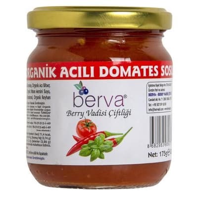 Organik Acılı Domates Sosu (175 gr) Berva