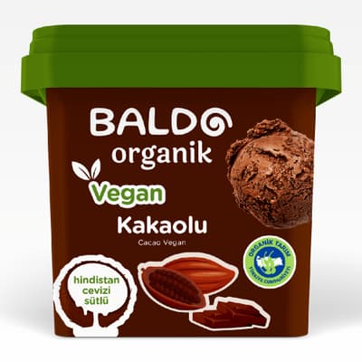 Organik Kakaolu Vegan Dondurma (400 gr) Baldo