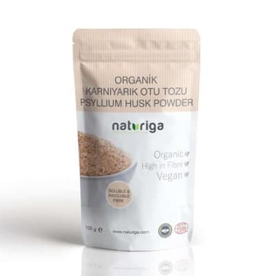 Organik Karnıyarık Otu Tohumu Tozu (Psyllium Husk) (100 Gr) Naturiga