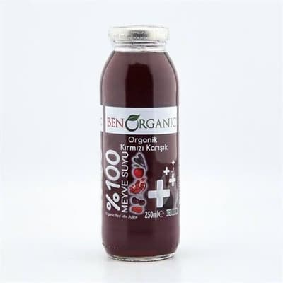 Organik Kırmızı Karışık Meyve Suyu (250 ml) Benorganic