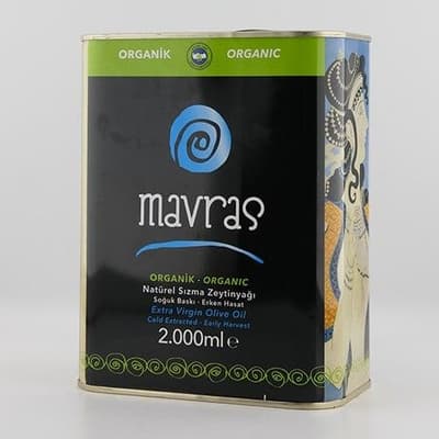 Organik Natürel Sızma Zeytinyağı, Erken Hasat, Soğuk Sıkım (2 lt) Mavras