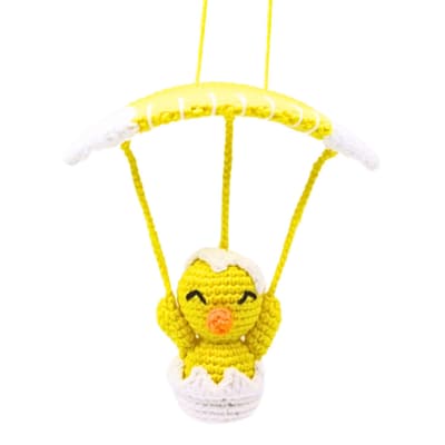 Amigurumi Paraşütlü Civciv Araba Süsü