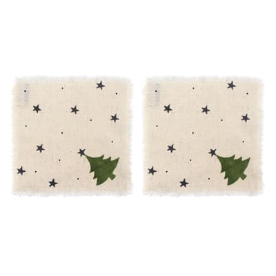 Çam Ağacı ve Yıldız Baskılı İkili Peçete