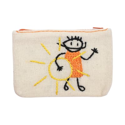 Çocuk ve Güneş Nakışlı Cüzdan