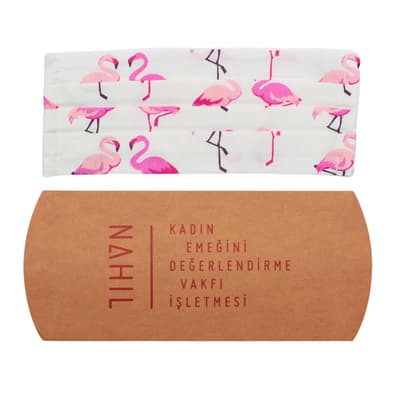 Flamingo Desenli Yıkanabilir Bez Maske