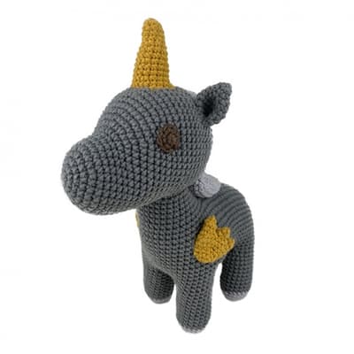 Gri Amigurumi Unicorn Oyuncak