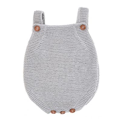 Gri Örgü Bebek Tulumu