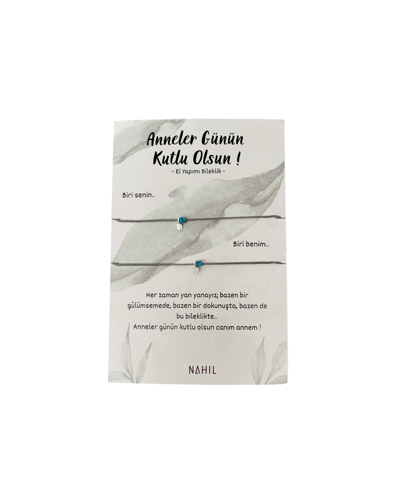 3 Anne Çocuk Gümüş El Yapımı İkili Bileklik