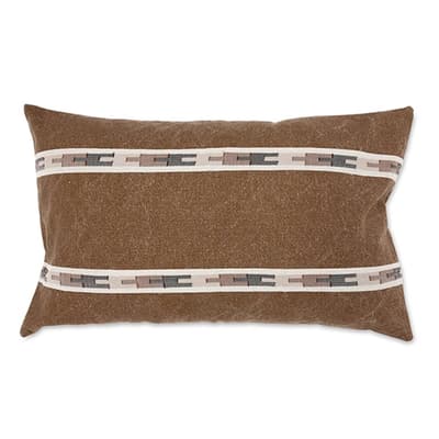 Kahverengi Su Yolu Dokuma Yastık Kılıfı