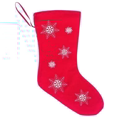 Kar Tanesi Nakışlı Hediye Çorabı