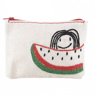 Karpuzlu Kız Nakışlı Küçük Cüzdan