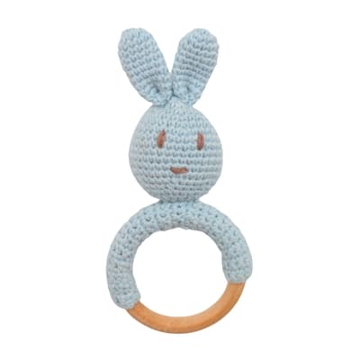 Mavi Örgü Tavşan Diş Kaşıyıcı