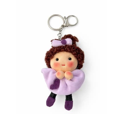 Mor Bez Bebek Anahtarlık Peri