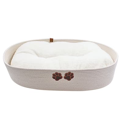 Patili Kedi Köpek Yatağı Beyaz