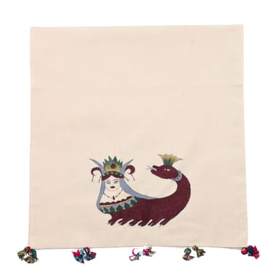 Şahmeran Motifli El Boyama Runner