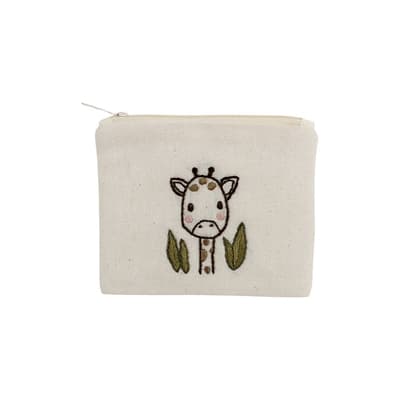 2 Zürafa İşlemeli Bez Cüzdan