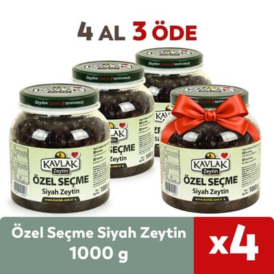 1 KG Özel Seçme Siyah Zeytin 4 Al 3 Öde