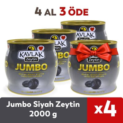 2 KG(brüt) Jumbo Siyah Zeytin 4 Al 3 Öde
