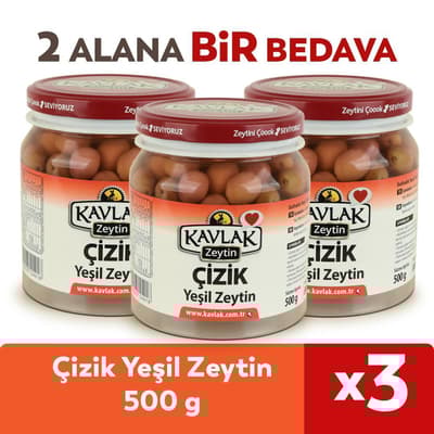 Çizik Yeşil Zeytin 500 Gr 2 ALANA 1 BEDAVA