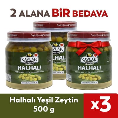 Halhalı Yeşil Zeytin 500 gr 2 Alana 1 Bedava