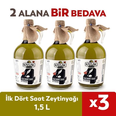 İlk Dört Saat 1,5 Lt Zeytinyağı 2 ALANA 1 BEDAVA