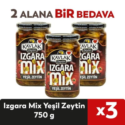 Izgara Mix Yeşil Zeytin 750 Gr 2 ALANA 1 BEDAVA