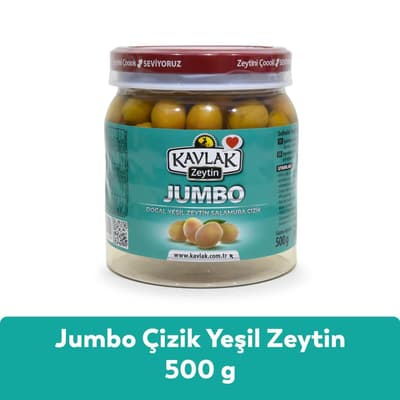 Jumbo Çizik Yeşil Zeytin 500 Gr