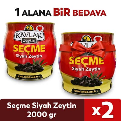 Kavlak Seçme Siyah Zeytin 2 Kg 1 Alana 1 Bedava