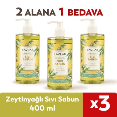 Kavlak Zeytinyağlı Sıvı Sabun 400 Ml 2 Alana 1 Bedava