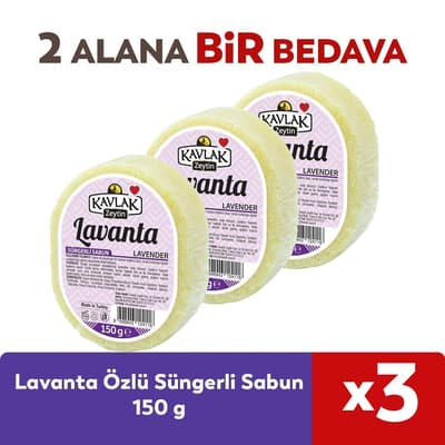 Lavanta Özlü Süngerli Sabun 2 ALANA 1 BEDAVA