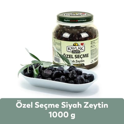 Özel Seçme Gemlik Siyah Zeytin 1 Kg Pet