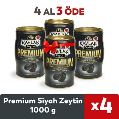 Premium Gemlik Siyah Zeytin 1 KG Teneke 4 Al 3 Öde