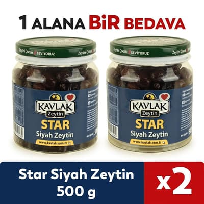 Star Gemlik Siyah Zeytin 500 gr 1 Alana 1 Bedava