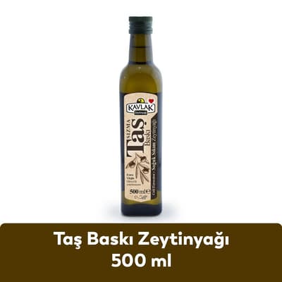 Taş Baskı Soğuk Sıkım Zeytinyağı 500 ml Marasca Cam Şişe