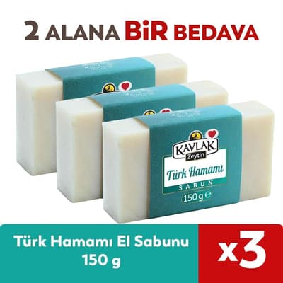 Türk Hamamı El Yapımı Sabun 150 gr 2 ALANA 1 BEDAVA