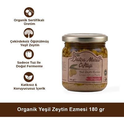Organik Yeşil Zeytin Ezmesi 180 gr