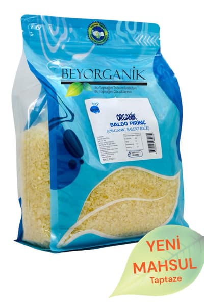 Organik Pirinç Baldo 2,5kg (PESTİSİT VE AFLATOKSİN ANALİZLİ)