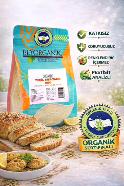 Organik Yeşil Mercimek Unu 350gr
