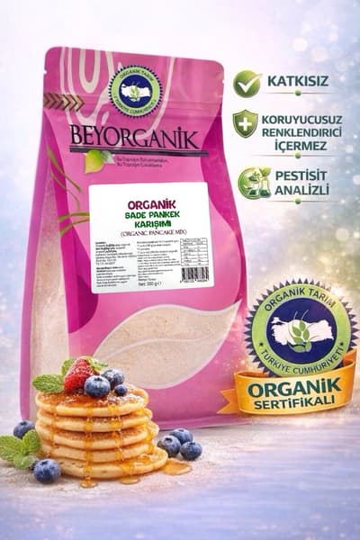 Organik Sade Pankek karışımı 500gr (PESTİSİT VE AFLATOKSİN ANALİZLİ) 4.8 (71) ??