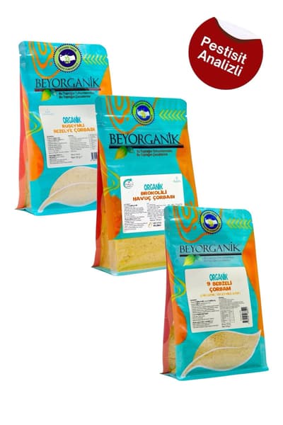 Organik Sebze Çorbaları Paketi 3'lü 50gr (Pestisit ve Aflatoksin Analizli) 4.7 (522) ??