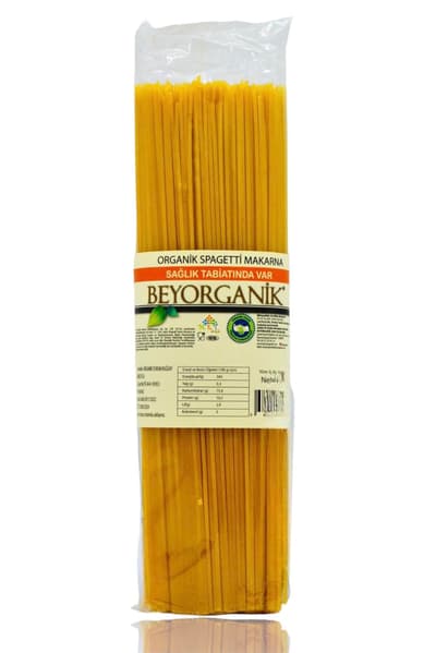 Organik Spagetti Makarna 500gr (Pestisit ve Aflatoksin Analizli)