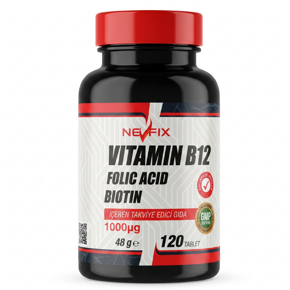 Nevfix Vitamin B12 Folik Asit Biotin 120 Tablet ürün görseli