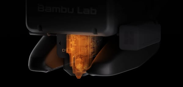Bambu Lab H2S 350°C hotend ve nozzle sistemi