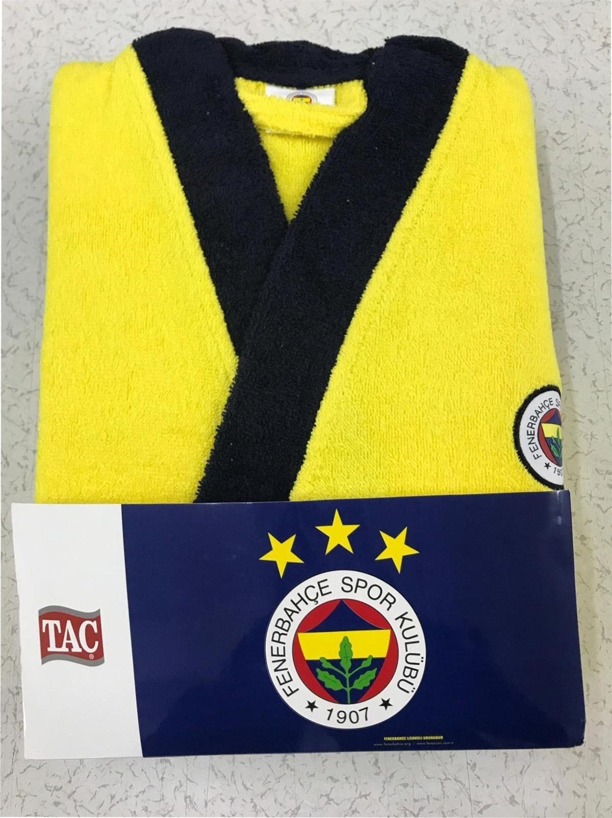Taç Lisanslı Kadife Yetişkin Bornoz M Beden Fenerbahçe